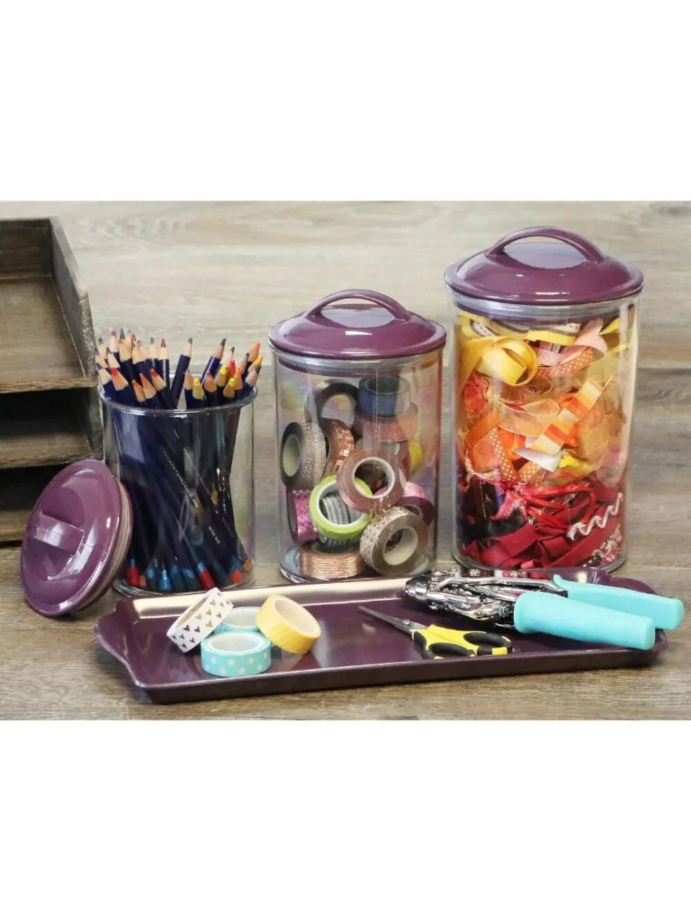 Airtight BPA-Free Food Storage Canisters Set of 3 for Kitchen Organization
